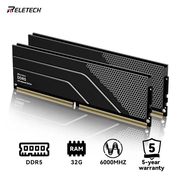 DDR5 RAM 32GB(2x16GB) CL46 6000MHz, Overclocking Diy Gaming Computer Memory, Intel XMP&AMD Expo Compatible,RAM by Micron