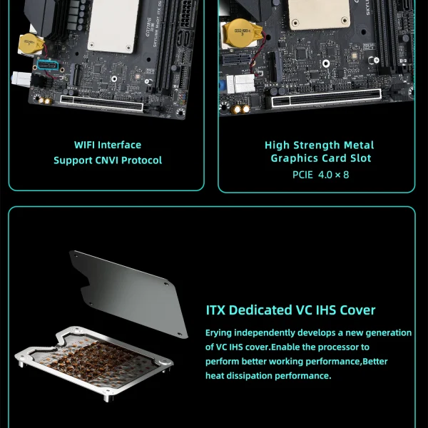 Second image of ERYING 13th Gen M-ITX Series Motherboard CPU RAM COMBO i5/i7 13500H 13600H 13620H 13700H DDR5 Interposer Kit DIY Gaming Computer